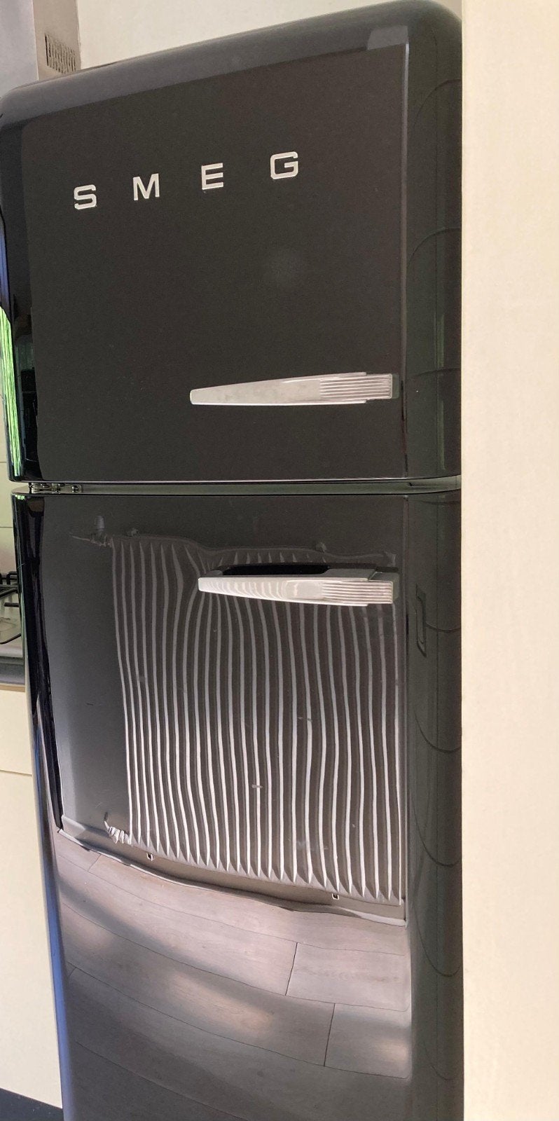 SMEG FAB30LBL5 Koelkast met vriesvak - Zwart, Ophalen, Gebruikt, 200 liter of meer, 160 cm of meer