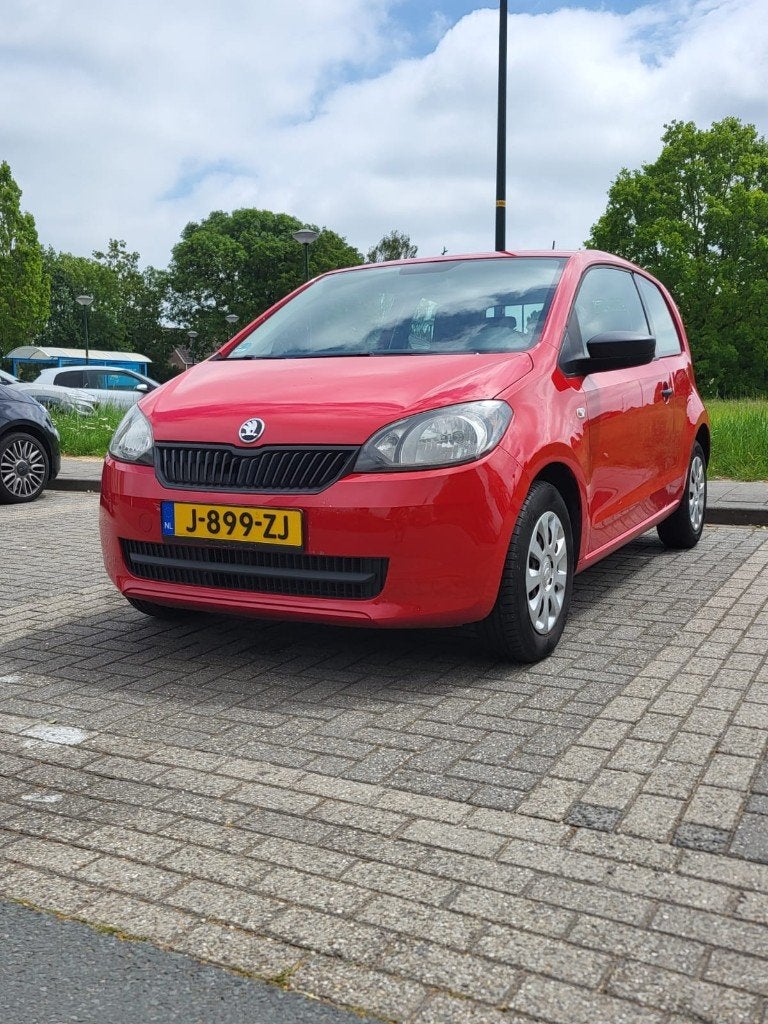 Skoda Citigo 1.0 T 44KW 3D 2016 Rood, Auto's, Voorwielaandrijving, Stof, Zwart, 4 stoelen