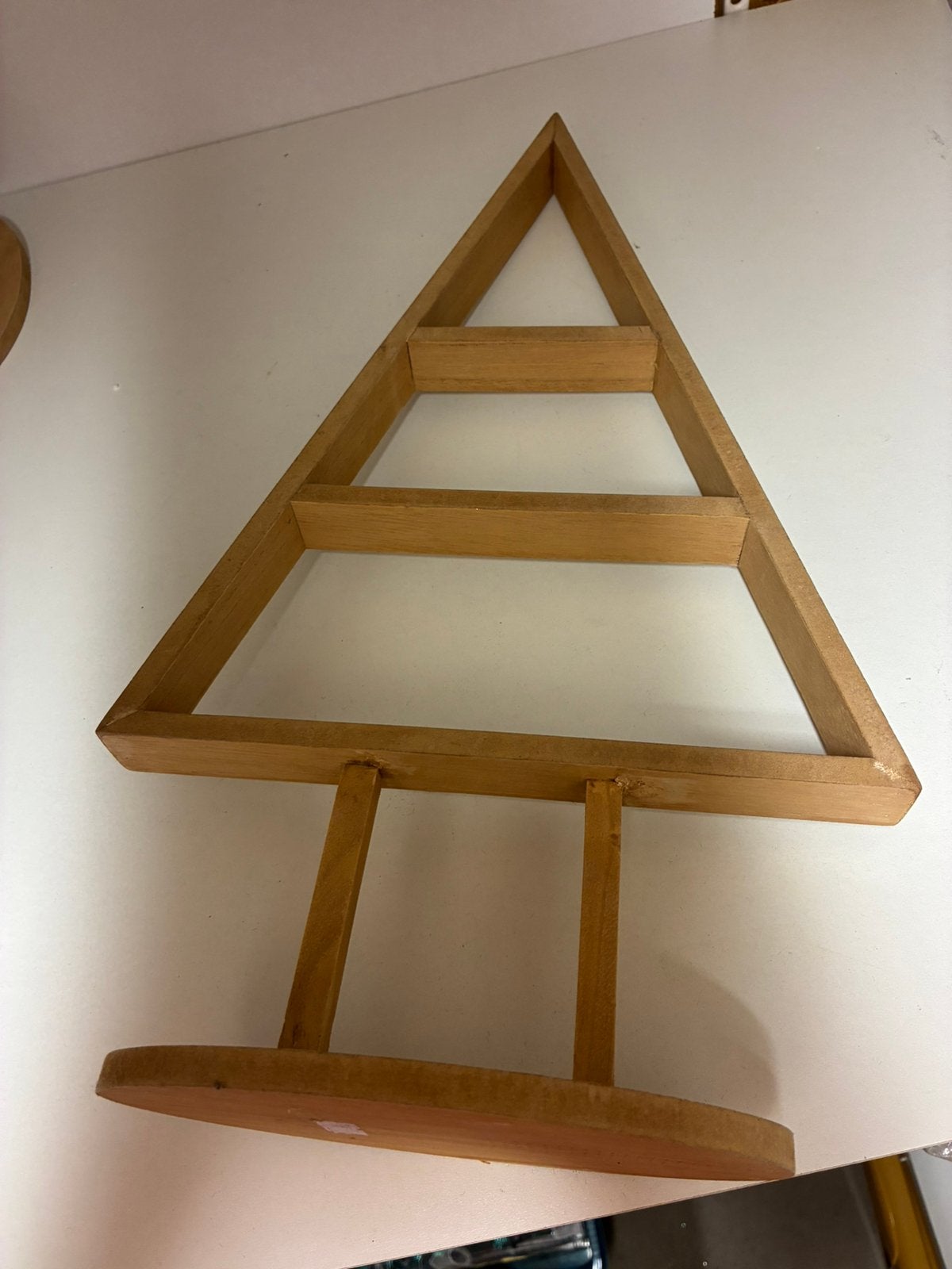 Houten Decoratie Kerstboom op Ovalen Voet 39 cm, Ophalen of Verzenden, Zo goed als nieuw