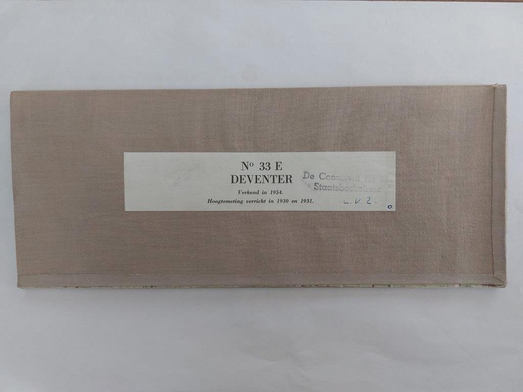 33E Stafkaart op linnen 1957 Deventer Wilp Twello Teuge Epse, Ophalen of Verzenden, 1800 tot 2000, Nederland, Departement van Defensie