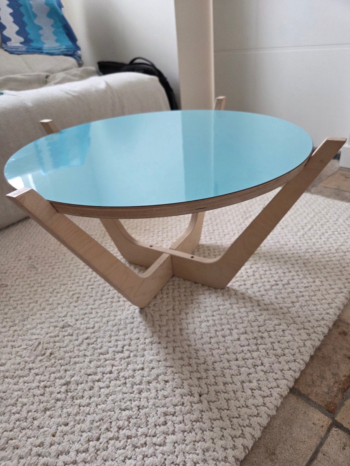 Arp Design Salontafel/Bijzettafel - Caribbean Blauw, Ophalen, Rond, 50 tot 100 cm, 50 tot 100 cm