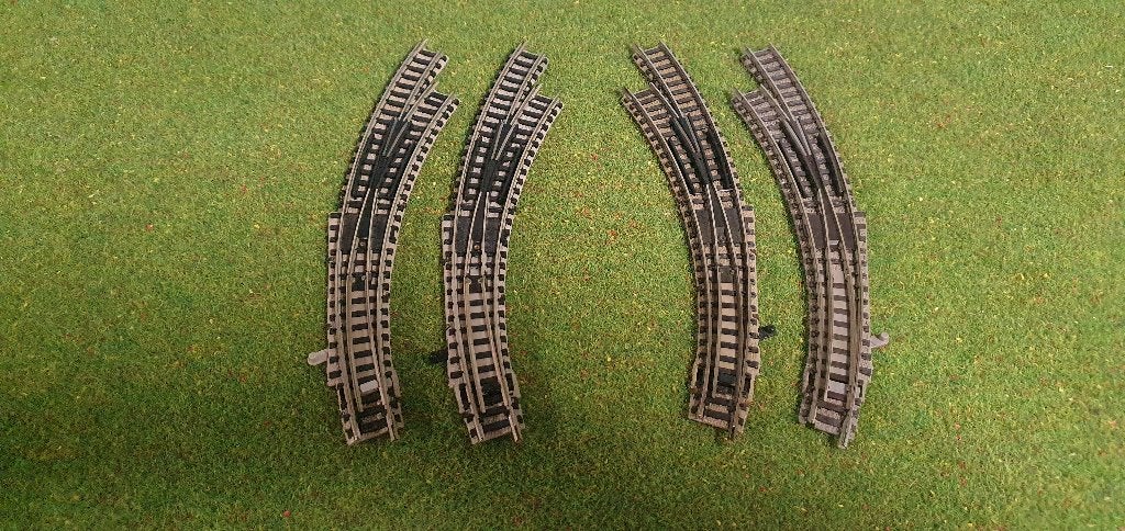 Fleischmann Piccolo N 9142  4x gebogen wissel, Gebruikt, Gelijkstroom, Fleischmann, Rails