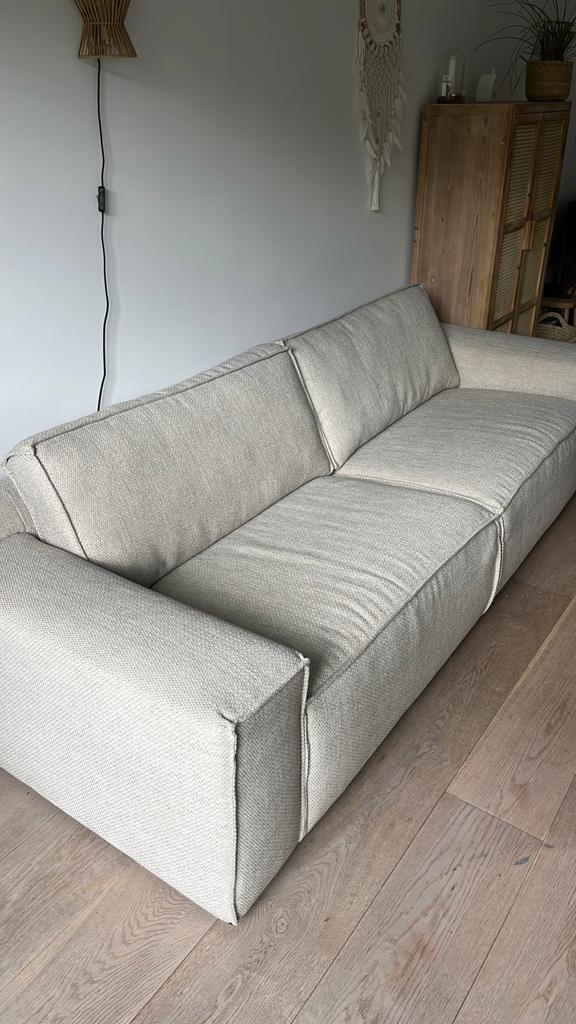 3 zitsbank zandkleurig, Driepersoons, 75 tot 100 cm, Ophalen of Verzenden, Zo goed als nieuw