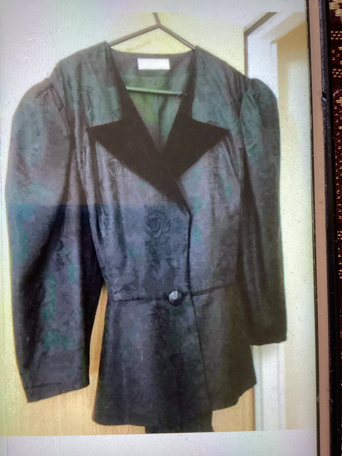 Vintage Jasje met Rozenpatroon en Fluweel, Maat 38/40 (M), Zwart, Ophalen of Verzenden, Zo goed als nieuw