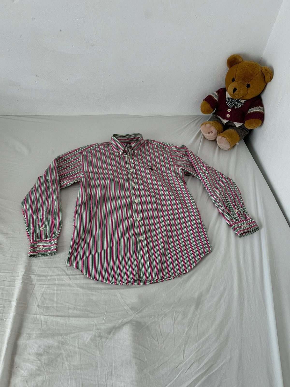 Vintage Ralph Lauren overhemd, Ophalen of Verzenden, Zo goed als nieuw, Roze, Halswijdte 41/42 (L)