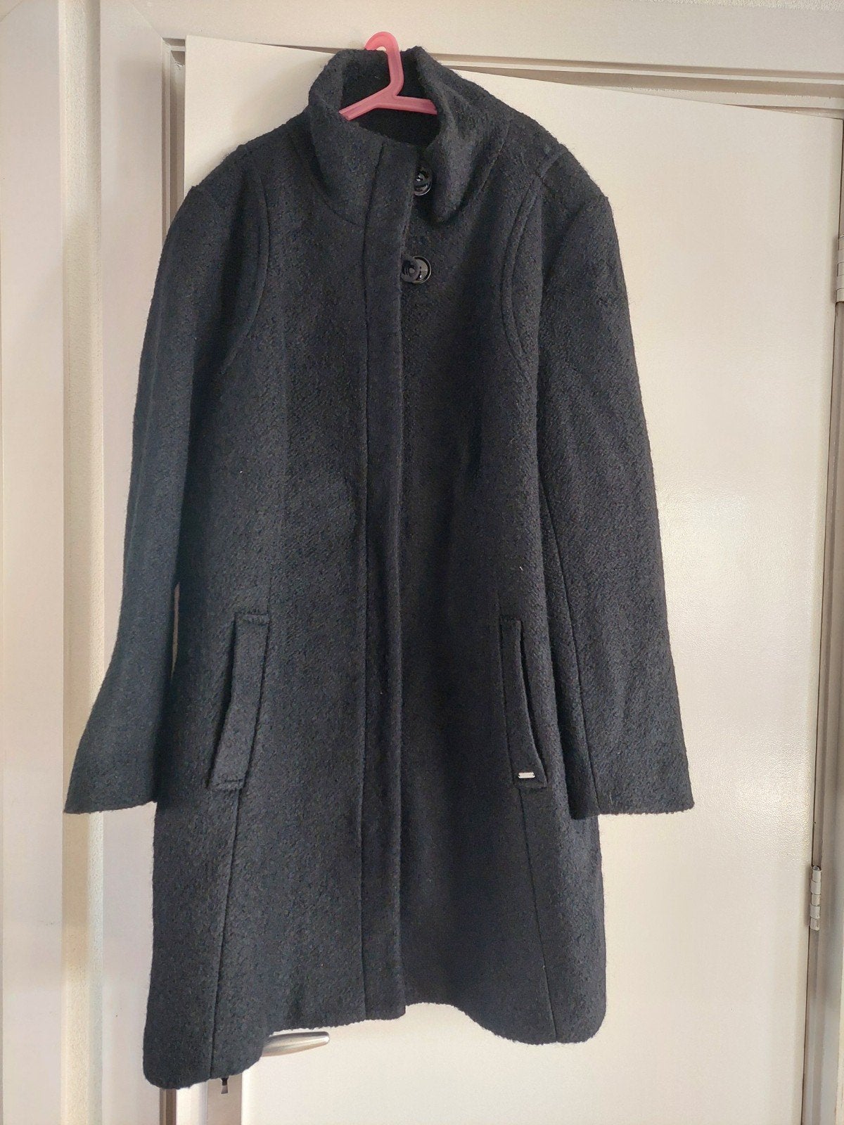 Ms Mode lange jas maat 48, Zwart, Maat 46/48 (XL) of groter, Ophalen of Verzenden, Zo goed als nieuw