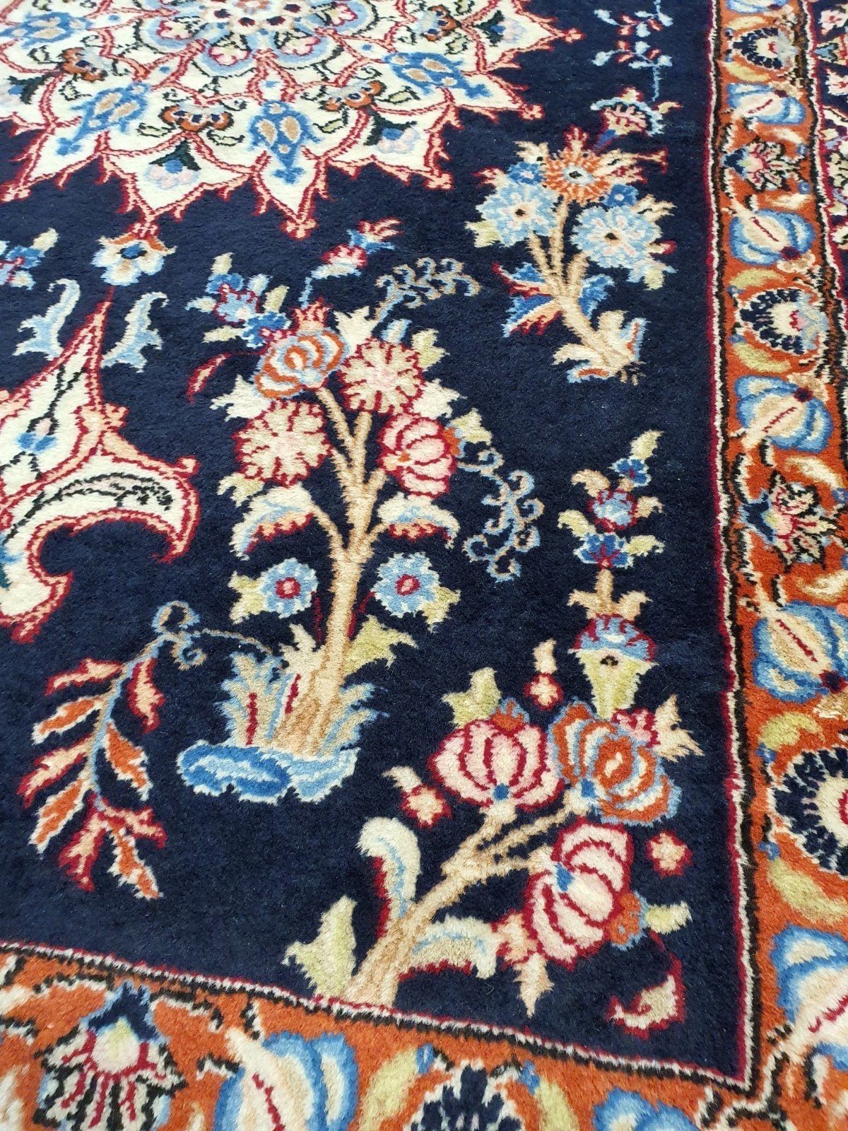 Vintage handgeknoopt perzisch tapijt kashmar 163x95, Info@SlatsAntiek.nl, Tweedehands, Perzisch, 150 tot 200 cm