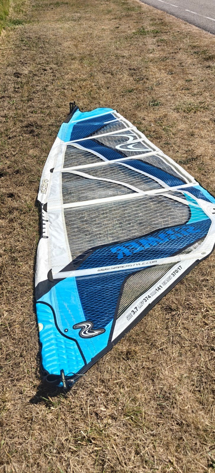 Sinnerstyle surfzeilen 3.7 m2 en 5 m2, Watersport en Boten, Met draagtas, 3.5 tot 5 m², Zo goed als nieuw, Zeil