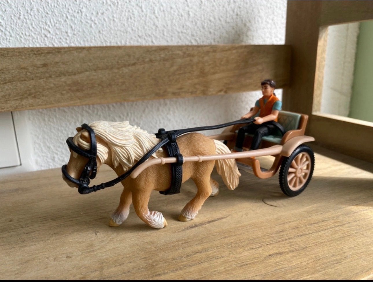 Schleich Sulky met Shetland Merrie en Ruiter 42040, Ophalen, Zo goed als nieuw