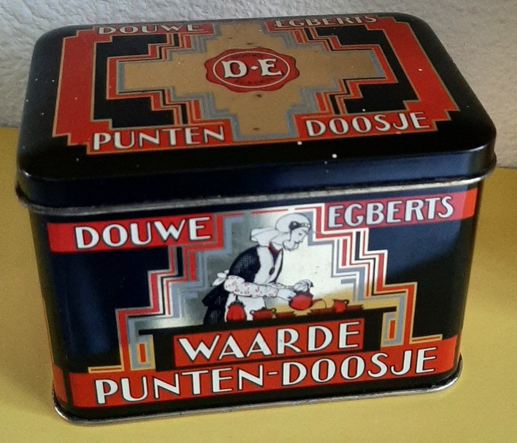 Douwe Egberts blik waarde punten doosje, Ophalen, Gebruikt, Overige, Douwe Egberts