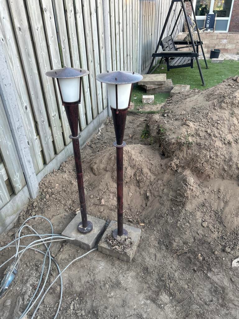 Staande buitenlampen - Tuinverlichting, Ophalen, Gebruikt, Staande lamp, Netvoeding