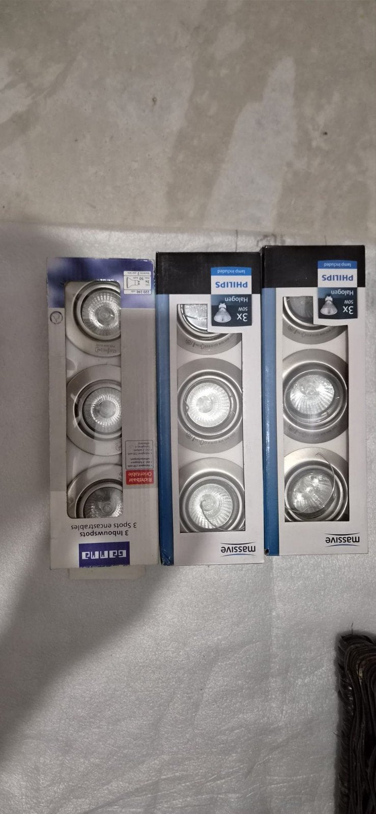 Philips Massive Inbouwspots - 3 stuks, Halogeen 50W, Ophalen, Halogeen, Inclusief lichtbron, GU10