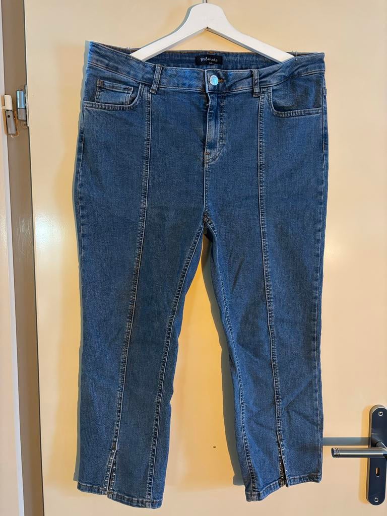 Ms mode driekwart jeans maat 46, Kleding | Dames, Broeken en Pantalons, Blauw, Maat 46/48 (XL) of groter, Ophalen of Verzenden