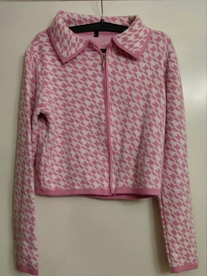 Jasje met Pied de poule print, Verzenden, Nieuw, Jasje, Roze