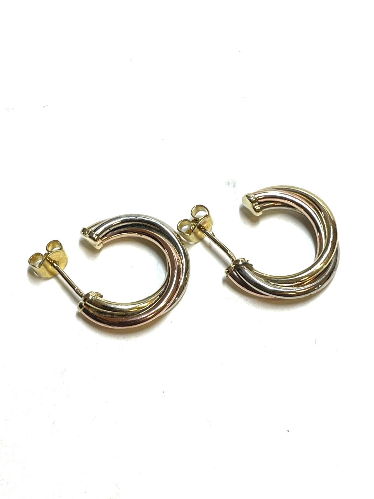 14k geel, rosé en witgouden oorbellen, Sieraden, Tassen en Uiterlijk, Oorbellen, -, -, Ophalen of Verzenden, Zo goed als nieuw
