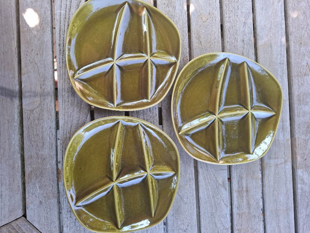 Salins fondue/gourmet borden 3x, Huis en Inrichting, Keuken | Servies, Gebruikt, Keramiek, Ophalen of Verzenden, Bord(en)