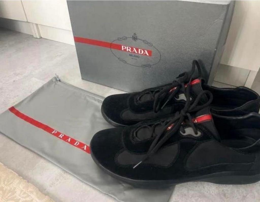 Prada American Cup Maat 44 (10) Origineel Suede, Ophalen of Verzenden, Gedragen, Zwart, Sneakers of Gympen
