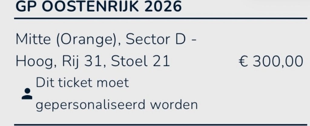 2x 3-daagse Grand Prix Tickets Spielberg 26-28 juni 2026, Twee personen, Meerdaags