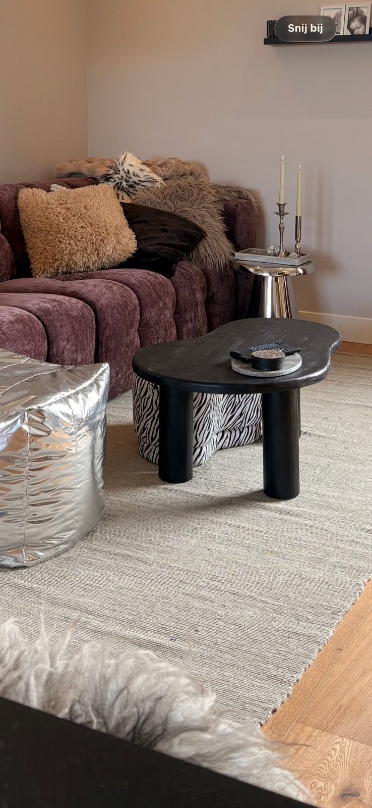 Vloerkleed Kwantum wol/polyester 190x280cm grijs beige, Ophalen, 150 tot 200 cm, 200 cm of meer, Zo goed als nieuw