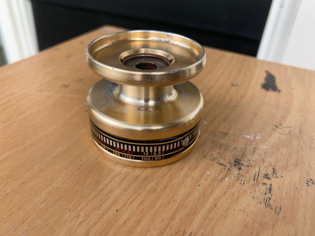 Hengelsport daiwa gold serie extra spoel werpmolen old skool, Ophalen of Verzenden, Gebruikt, Molen
