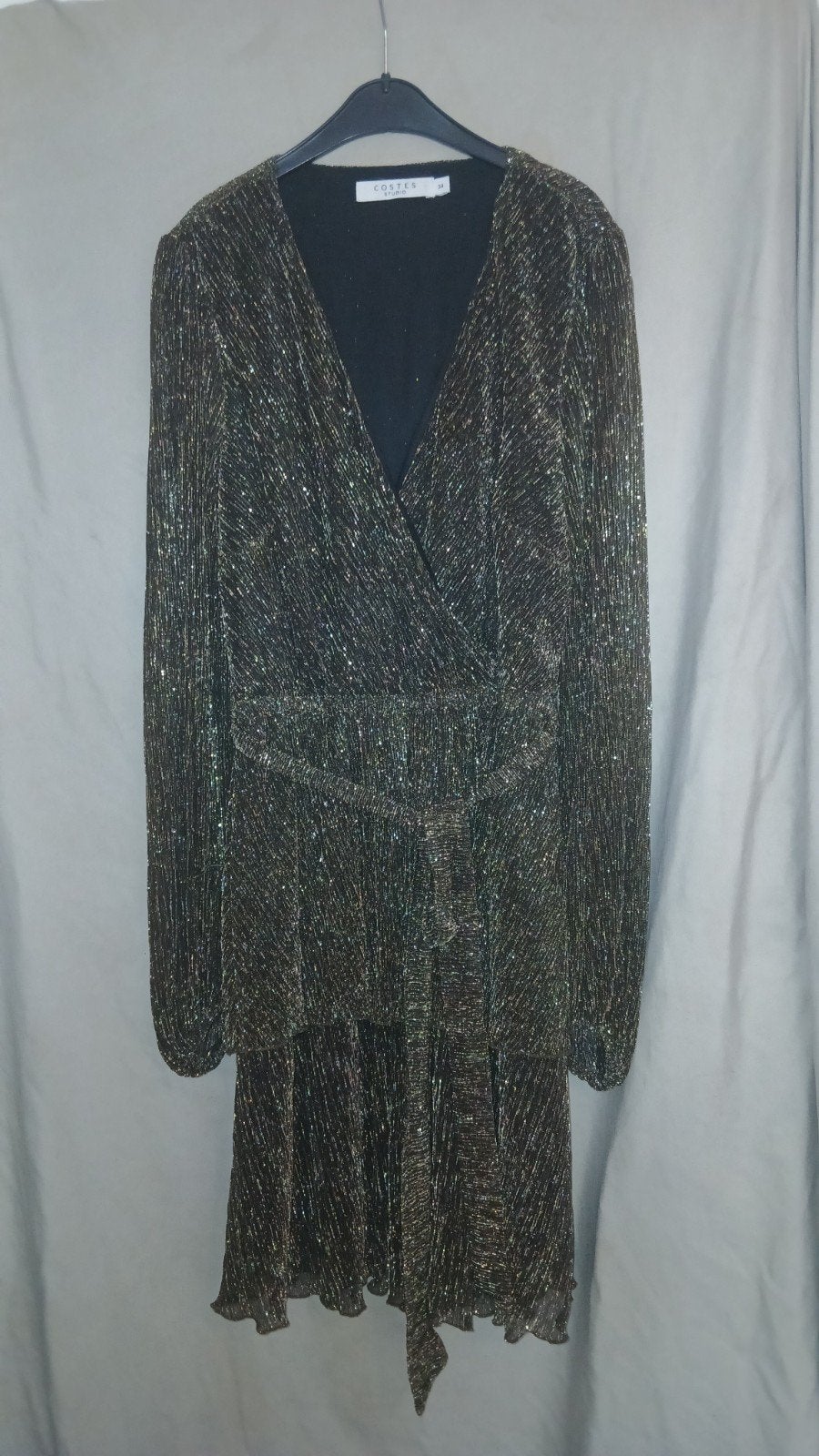 Costes Studio Goudkleurige Jurk Maat 34 (XS), Ophalen of Verzenden, Zo goed als nieuw, Costes Studio, Maat 34 (XS) of kleiner