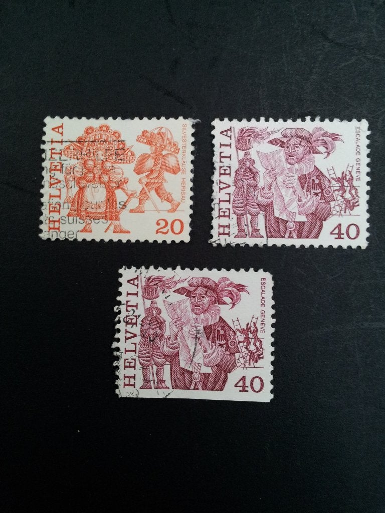Zwitserland folklore 1977 gestempeld, Postzegels en Munten, Postzegels | Europa | Zwitserland, Ophalen of Verzenden, Gestempeld