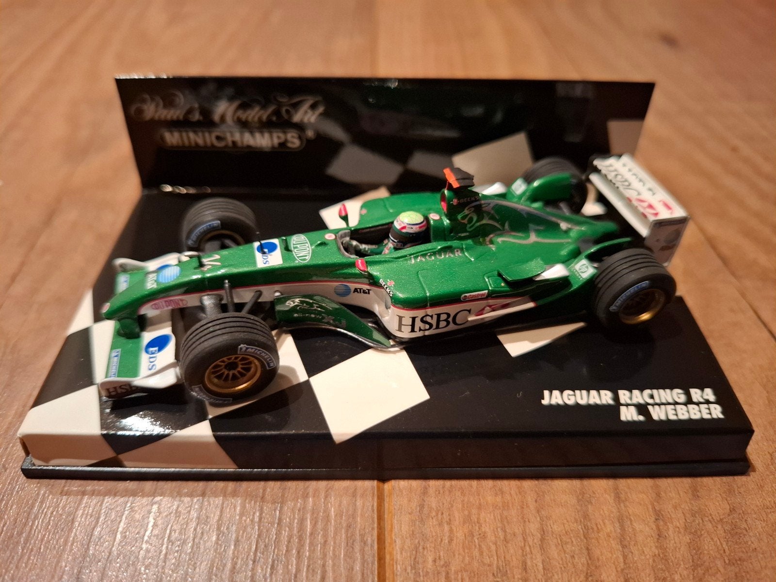 Minichamps Jaguar Racing R4 M. Webber F1 model 1:43, Hobby en Vrije tijd, Ophalen of Verzenden, Zo goed als nieuw, Auto, MiniChamps