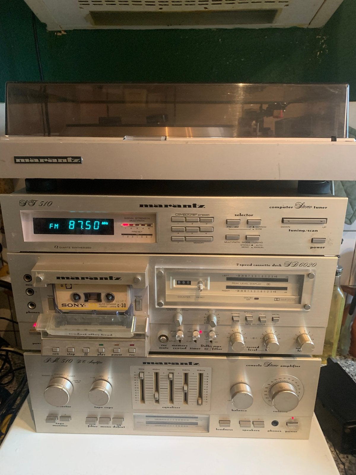 Marantz Stereo Set - Platenspeler, Tuner, Cassettedeck, Vers, Ophalen, Gebruikt, Cassettedeck, Losse componenten