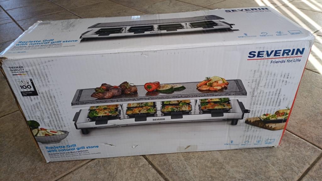 Severin Raclette Grill met natuursteen, Witgoed en Apparatuur, Gourmetstellen, Ophalen of Verzenden, Zo goed als nieuw, 4 t/m 7 personen