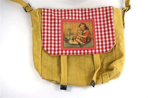 Vintage tas-legerpukkel met print Jet, Nieuw, Ophalen of Verzenden, Nvt, Nvt