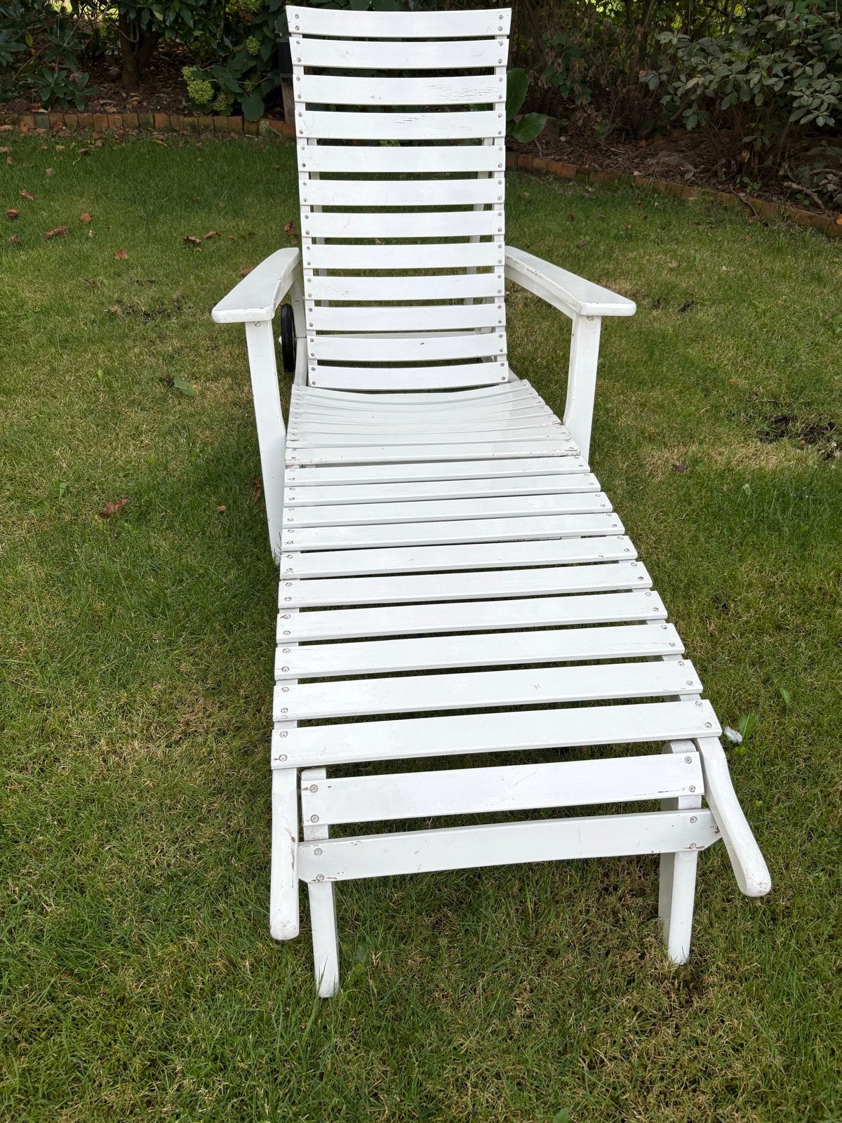 prachtige vintage houten ligstoel met verstelbare rugleuning, Ophalen, Gebruikt, Hout, Verstelbaar