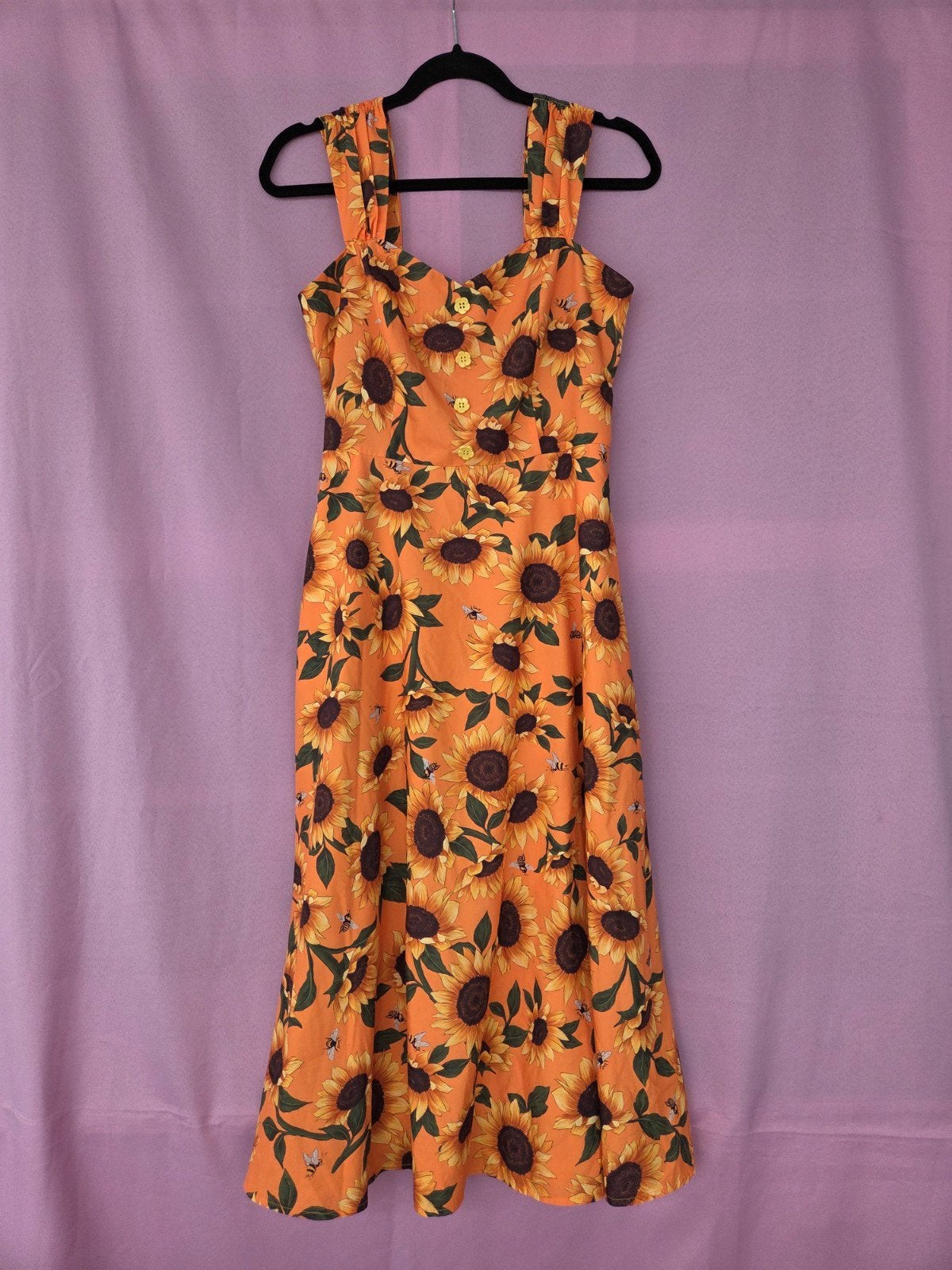 Voodoo Vixen Zonnebloem Jurk Maat S, Voodoo Vixen, Oranje, Ophalen of Verzenden, Zo goed als nieuw