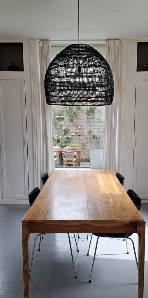 HK Living hanglamp - rotan zwart, Ophalen of Verzenden, Zo goed als nieuw, Overige materialen, 50 tot 75 cm