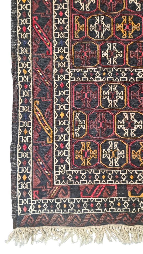 Handgeknoopt Perzisch wol Beloutch Afghan 115x190cm, Vintage, Etnisch, Traditioneel, 100 tot 150 cm, Onbekend, Ophalen of Verzenden