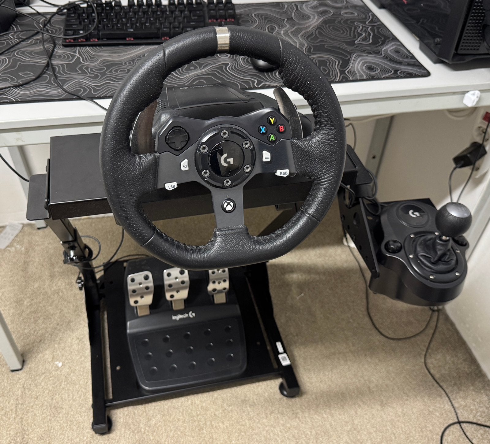 Logitech g920+ shifter + vevor wheel stand, Ophalen, Zo goed als nieuw, Stuurtje of Sportattribuut, Xbox One