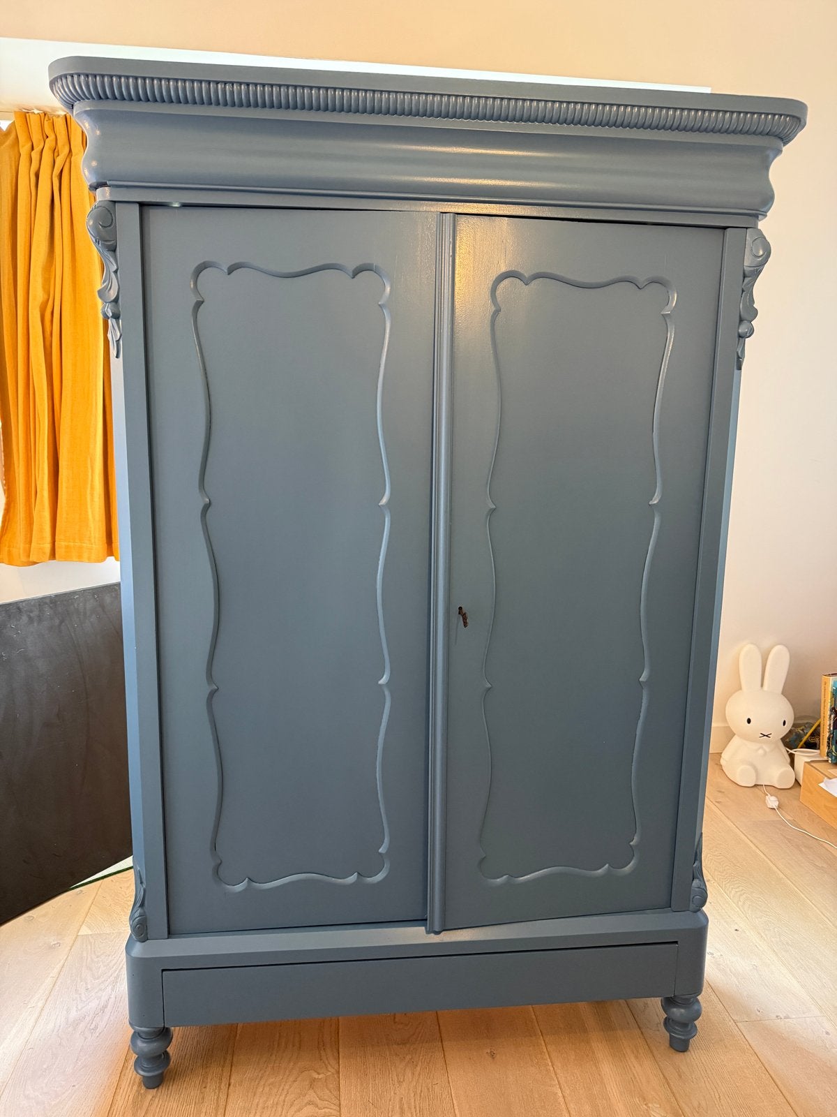 Vintage Kinderkast kledingkast Indigo Flexa, Gebruikt, 100 tot 150 cm, Ophalen of Verzenden, Met lade(s)