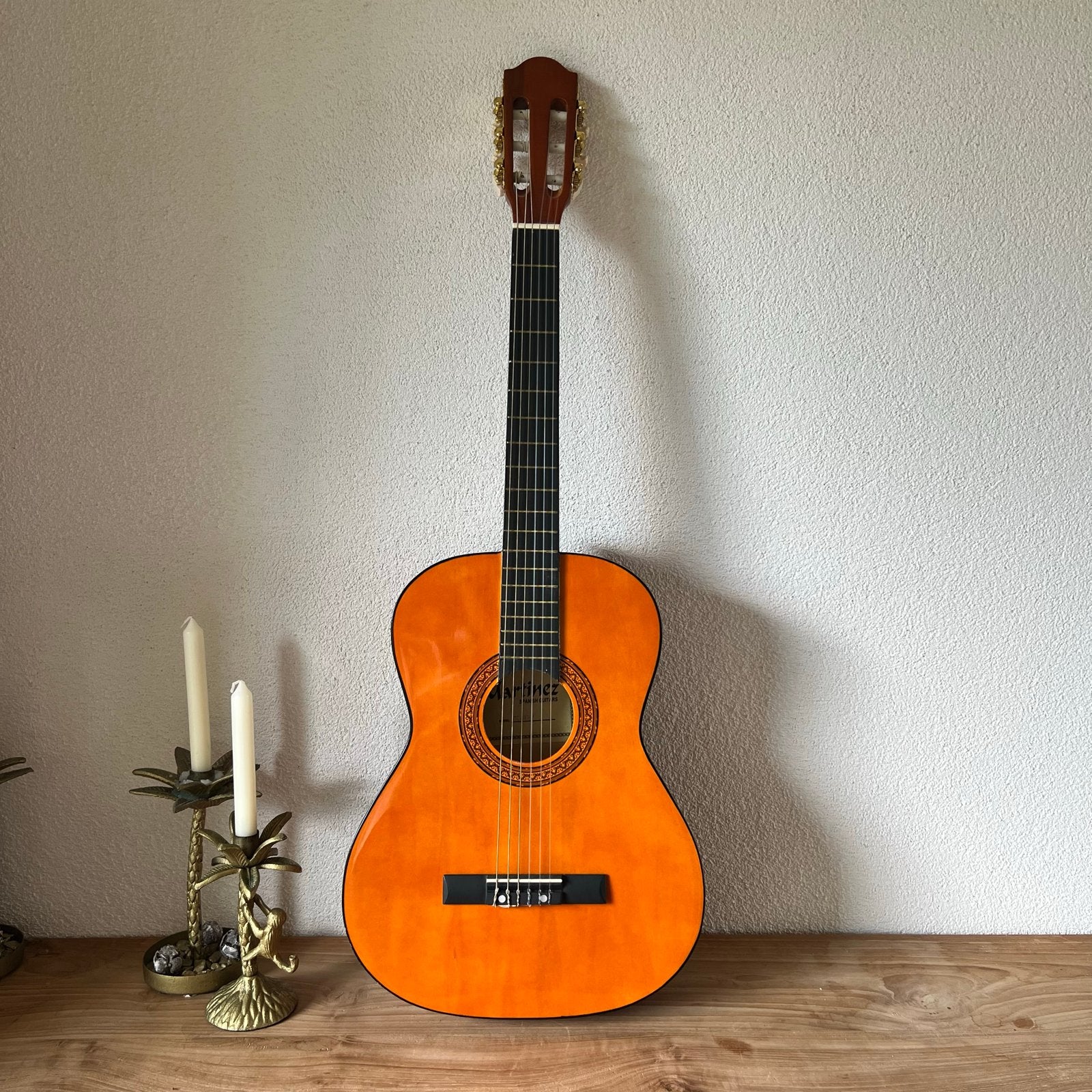 Martinez Spaanse (oefen/kinder) gitaar met hoes & lesboek, Ophalen, Zo goed als nieuw, Klassieke of Spaanse gitaar, Met koffer
