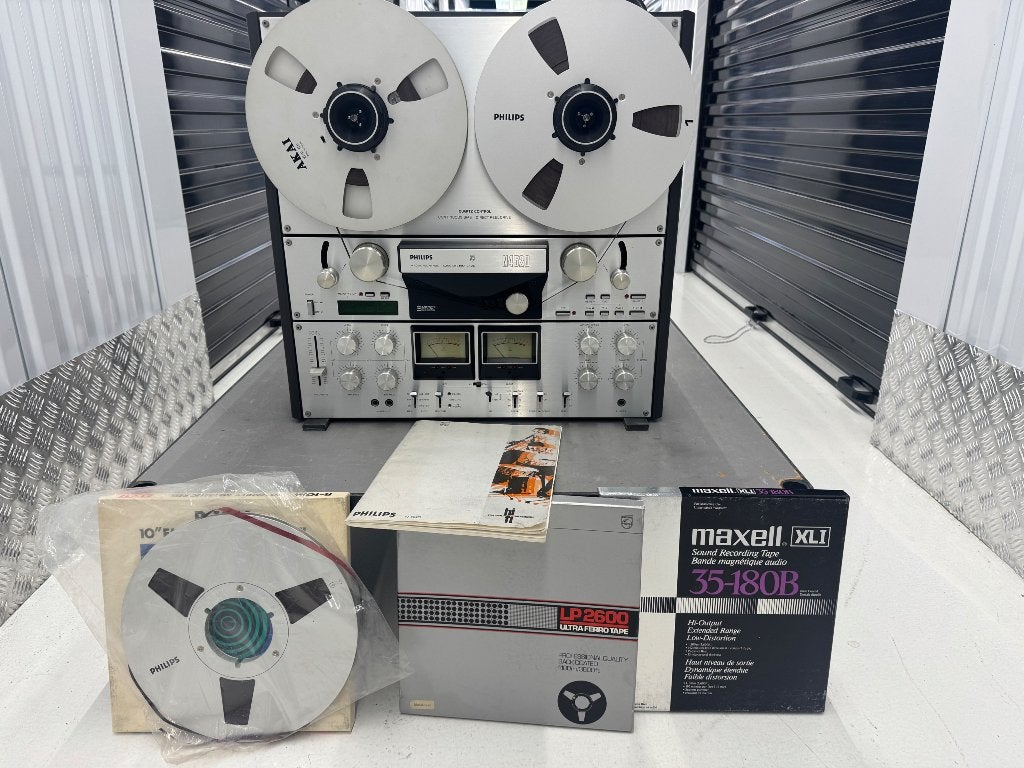 Tape-Deck Philips en 4 extra banden, Ophalen, Bandrecorder, Met banden