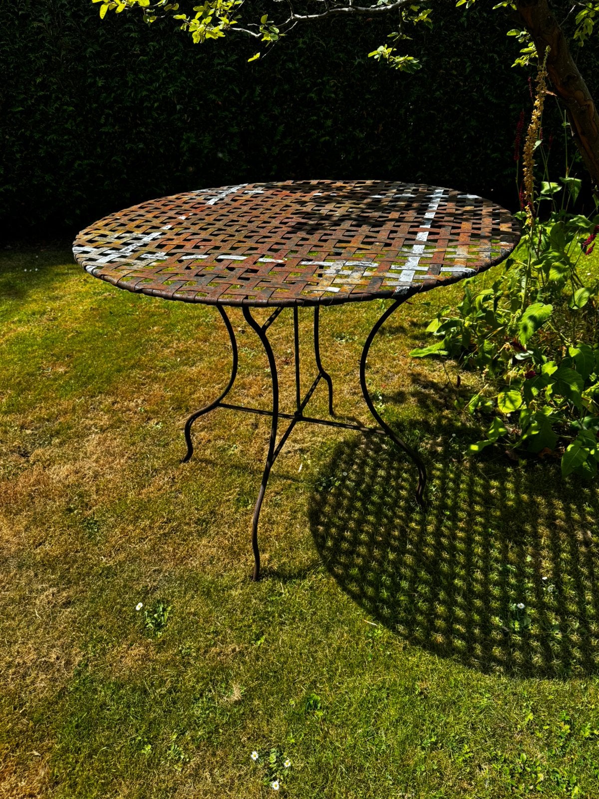 Bistro vintage tuintafel, Ophalen, Gebruikt, Rond, Metaal