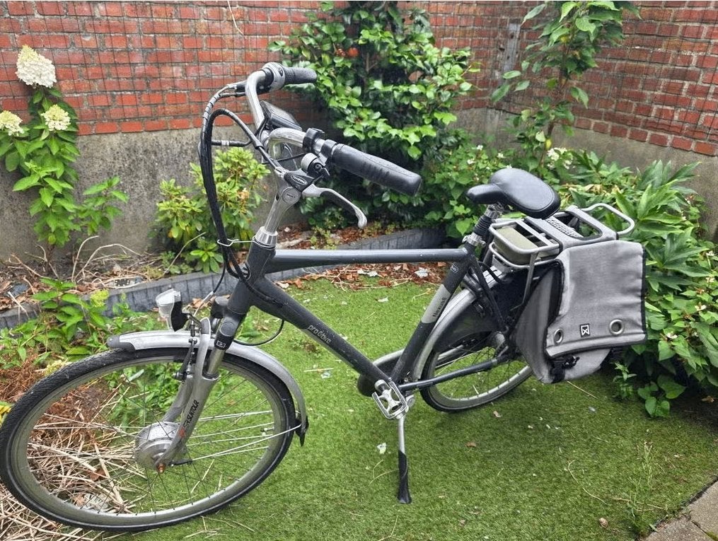 elektrische heren fiets, Gebruikt, Velgrem, Versnellingen, 57 tot 61 cm