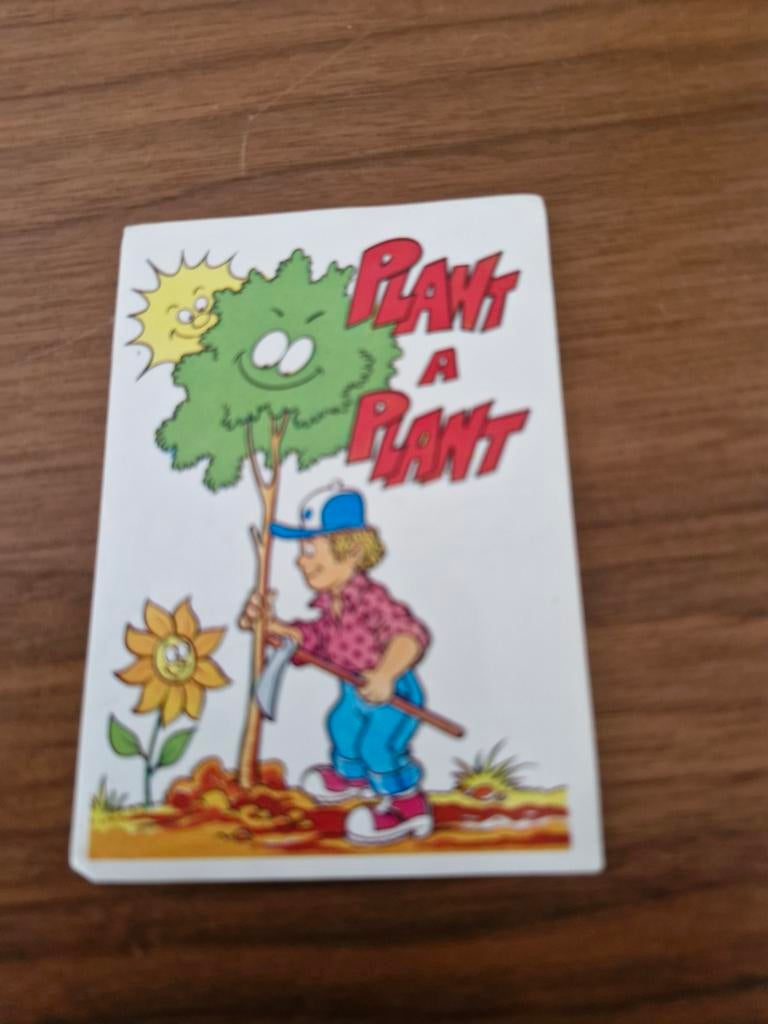7639 Vintage 'Plant a Plant' Sticker/Plaatje, Ophalen of Verzenden