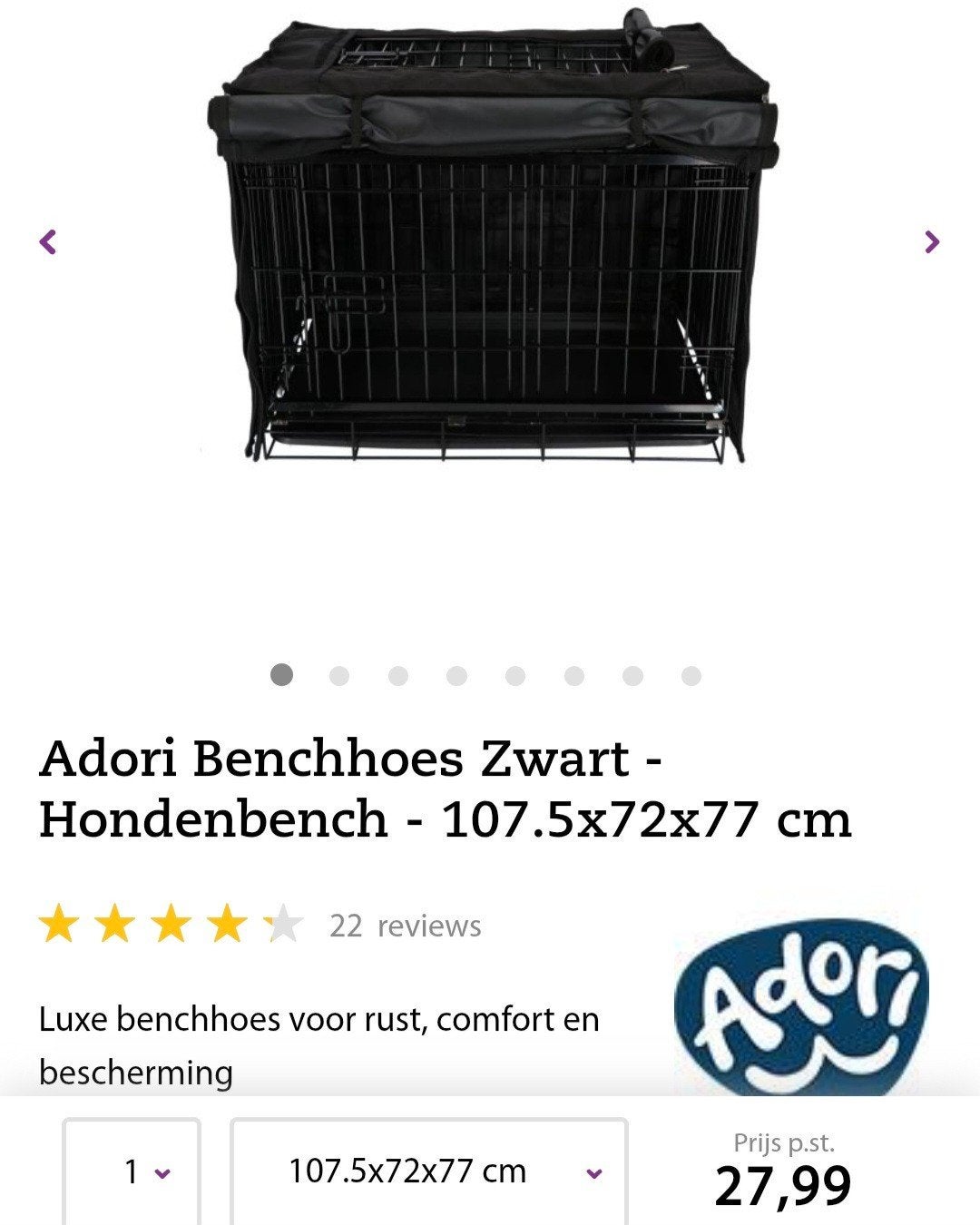 Adori benchhoes 107,5x72x77 cm, Ophalen of Verzenden, Zo goed als nieuw