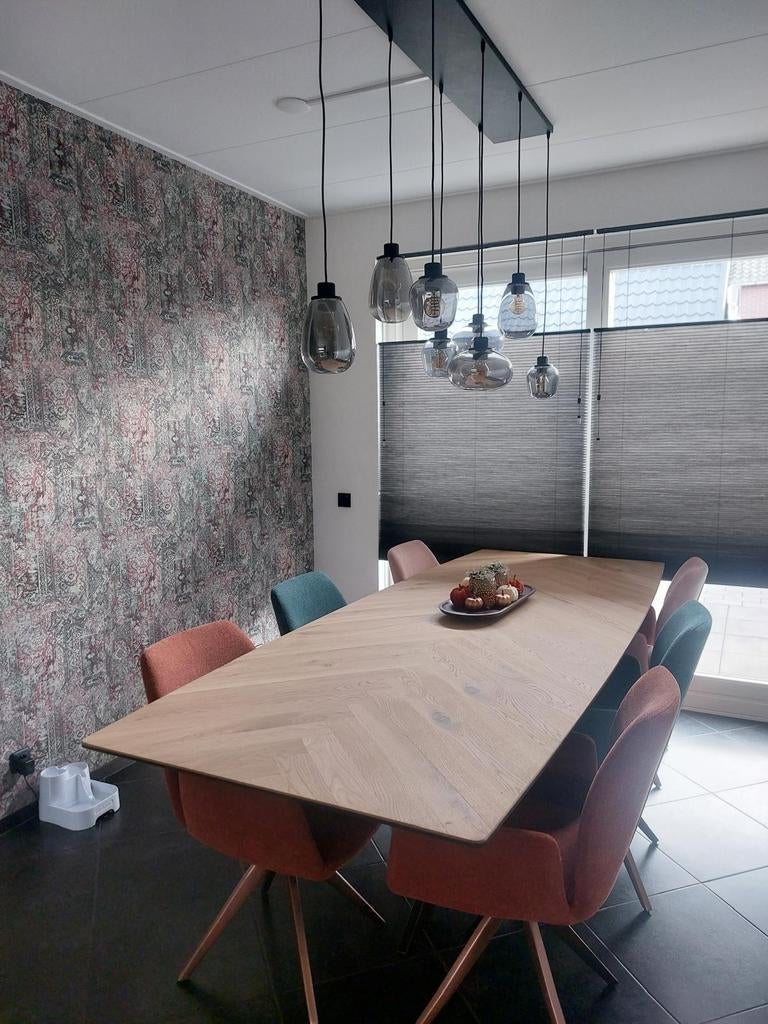 Tafel met vissegraat patroon, Ophalen, 200 cm of meer, 50 tot 100 cm, Zo goed als nieuw