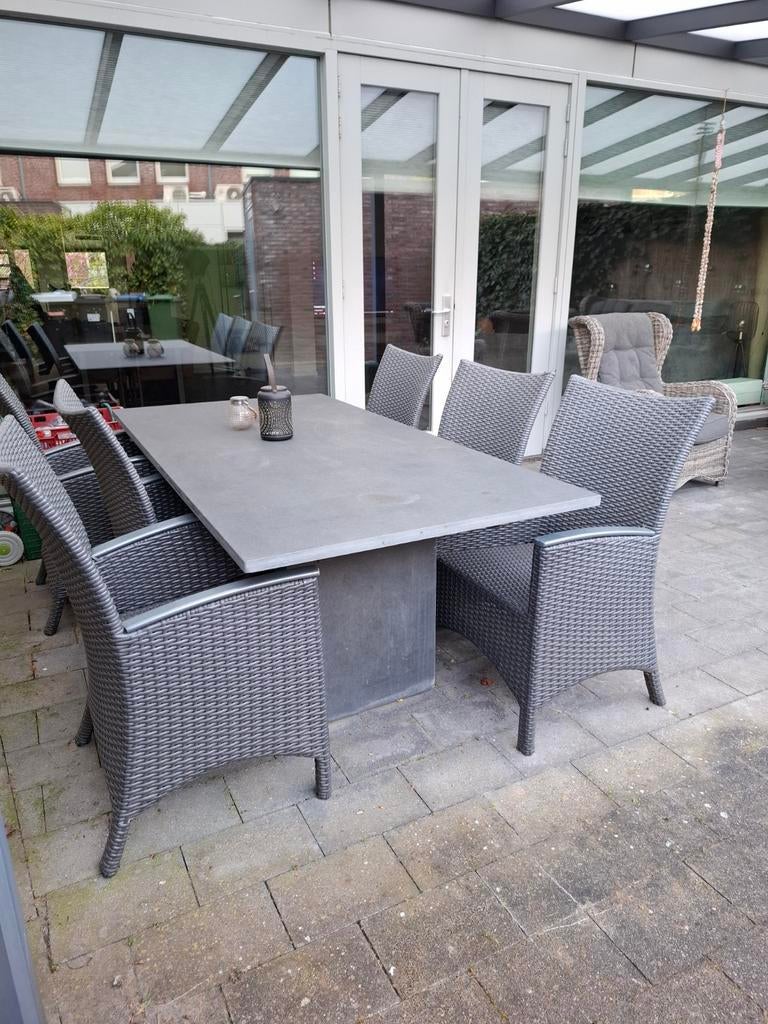 Hardsteen tuintafel, Tuin en Terras, Tuintafels, Ophalen, Gebruikt, Rechthoekig, Overige materialen