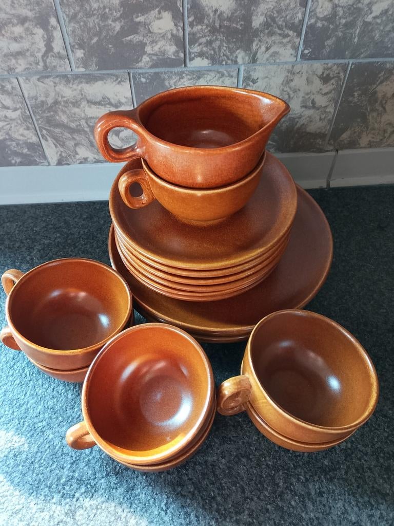 Vintage staffel stoneware (keramiek) servies, Ophalen of Verzenden