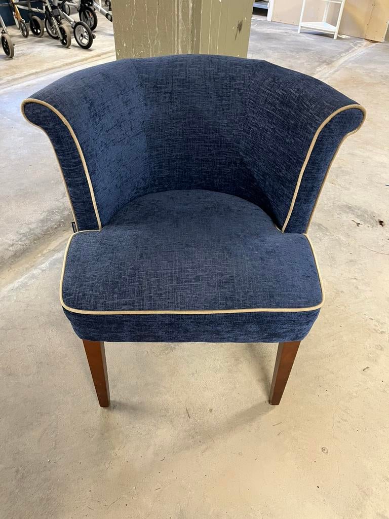 Blauwe Beige horeca fauteuil Satelliet 11 Stuks, Ophalen, Blauw, Zo goed als nieuw, Stof