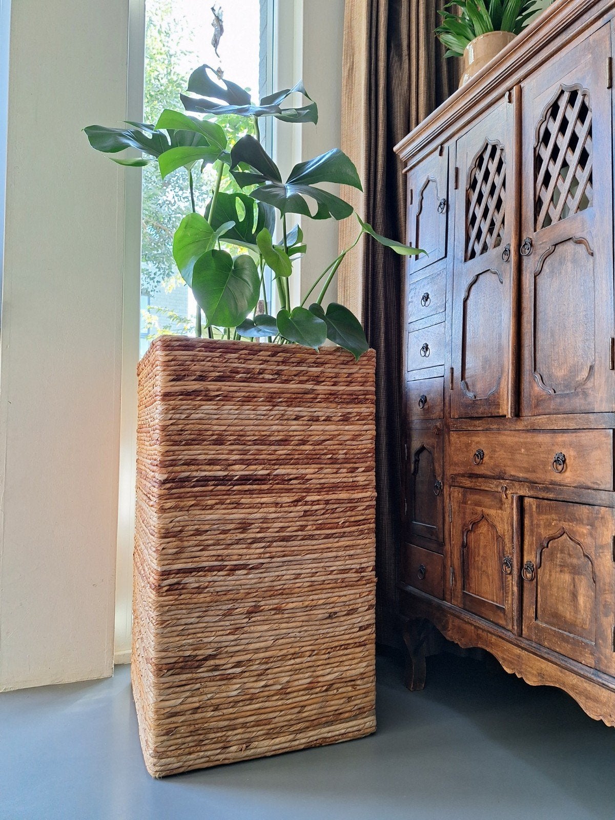 Hoge plantenbak van bananenblad | 83cm hoog!, Ophalen