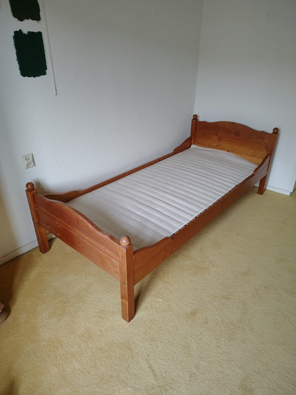 Één persoons houten bed, Ophalen, Gebruikt, 90 cm, Eenpersoons