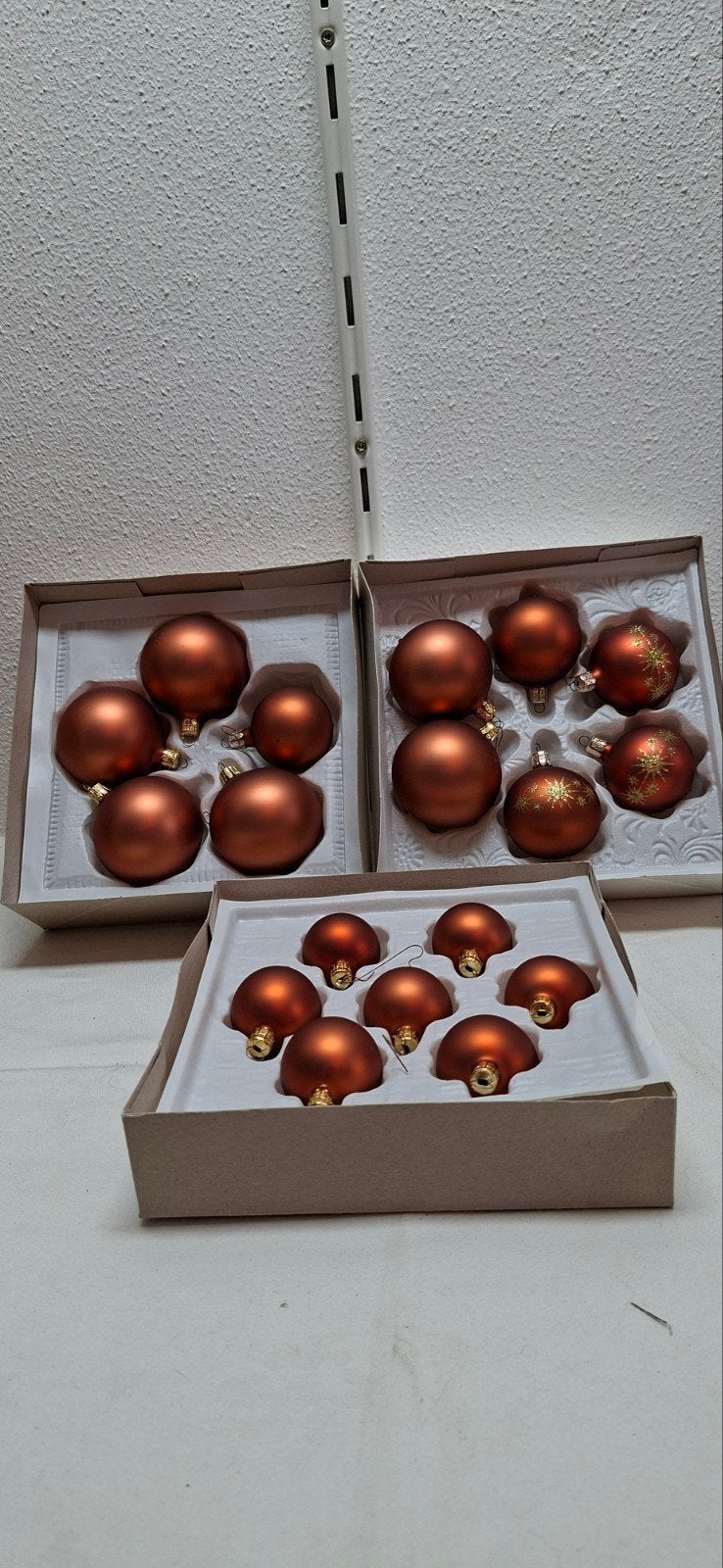 Prachtige set vintage mondglazen kerstballen (V&D), Ophalen, Gebruikt