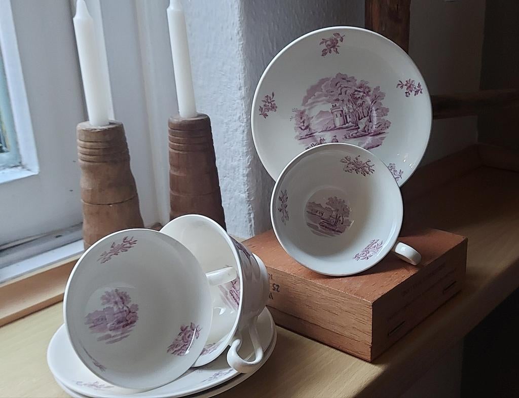3 onbeschadigde kop en schotel etruria van wedgwood, Ophalen of Verzenden